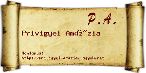 Privigyei Amázia névjegykártya